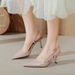 French Style Stiletto 2025 New Plu Size Women' Cloed Sandal Women Summer Pointed Toe Backle High Heel Single_vogvips.com