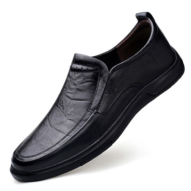 Inner Height Increase Men's Casual Leather Shoes With Cotton Thermal Foot Cover Hole Shoes Staff Men's Shoes_vogvips.com