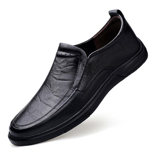 Inner Height Increase Men's Casual Leather Shoes With Cotton Thermal Foot Cover Hole Shoes Staff Men's Shoes_vogvips.com