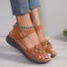 Large 2025 Summer New Style Slope Heel Women, Flower Flat For Outer Wear, Thick Bottom Sandals_vogvips.com