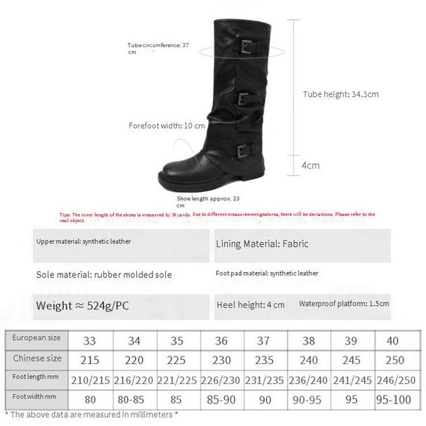Cameido Western Cowboy Boots With Belt Buckles Autumn Winter Wasteland Style Folded Pile Long Boots With Trouser Legs_vogvips.com
