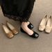 Flat Square-toed Low-cut Single Shoe For Women With A Skirt. Mary Jane Style Women's Shoes. 2026 New Model. Soft And Gentle Style. One-piece Shoe_vogvips.com