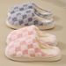 Couple Style Thick Sole Plaid Autumn Cute Flat Slippers Winter Fleece Lined Maternity Warm Cotton Shoes For Women_vogvips.com