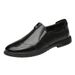 First Layer Leather Shoes Work Leisure Round Head Foot Rubber Sole Non-slip Shoes Splicing_vogvips.com