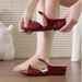 Women's Nude Platform Slippers, 2026 Summer Fairy Floral Bow Open-Toe Sandals For Outdoor Wear_vogvips.com