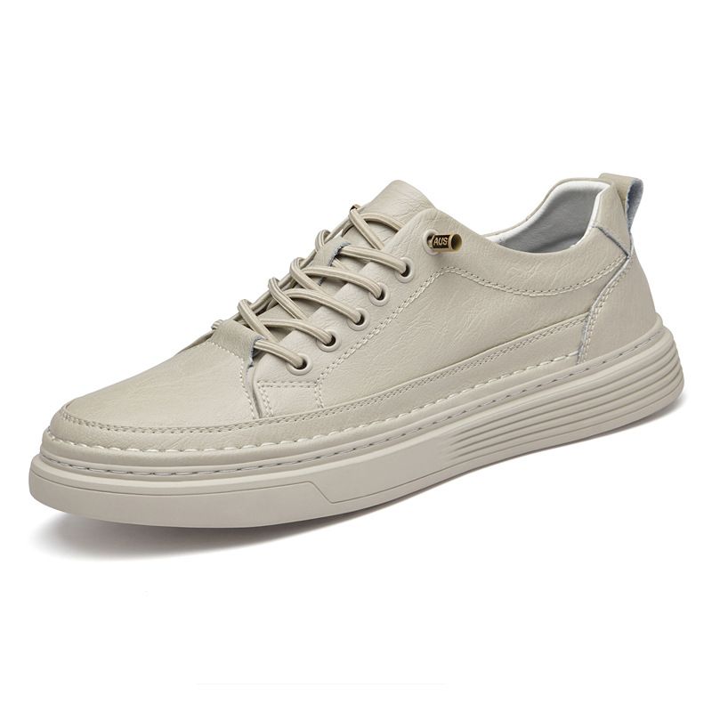 Retro Men's Board Shoes Platform Low-top Casual Shoes Small Leather Shoes Men_vogvips.com