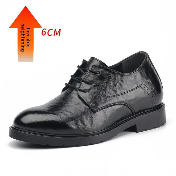 Leather Shoes Men's Formal Wear Men's Inner Height-increasing Pointed Casual Shoes_vogvips.com