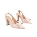 228-46LX Cross-border European And American Foreign Trade Large Size Pointed Toe Chunky Heel Open-back Patent Leather_vogvips.com
