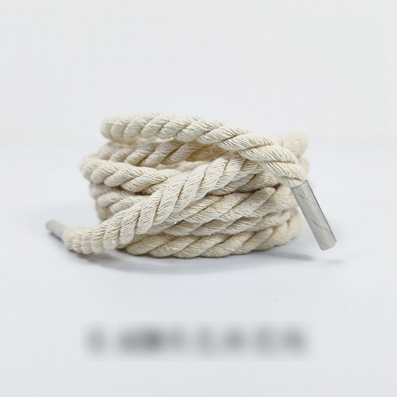 Shoelaces Twisted Rope Shoelaces For Men And Women Beige Black And White Three Strand Rope Shoelaces_vogvips.com