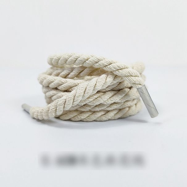 Shoelaces Twisted Rope Shoelaces For Men And Women Beige Black And White Three Strand Rope Shoelaces_vogvips.com