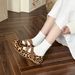 Cameido Mary Jane Ballet Flats With Cross Straps Leopard Print For Women Spring Horsehair Shoes_vogvips.com
