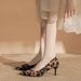 Pointy French Type New Leopard Print Thin Heel Shoes New Style Not Tired Feet Fashion Sexy Comfortable Pointy Shallow Heels_vogvips.com