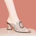 Rhinetone For Women 2024 Summer New Style Medium Thick Elegant High Heel Slipper Women' Shoe Outdoor Peep Toe_vogvips.com