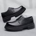 Men's Shoes Casual Leather Shoes Men's Dress Big Head Work Platform Derby Shoes_vogvips.com