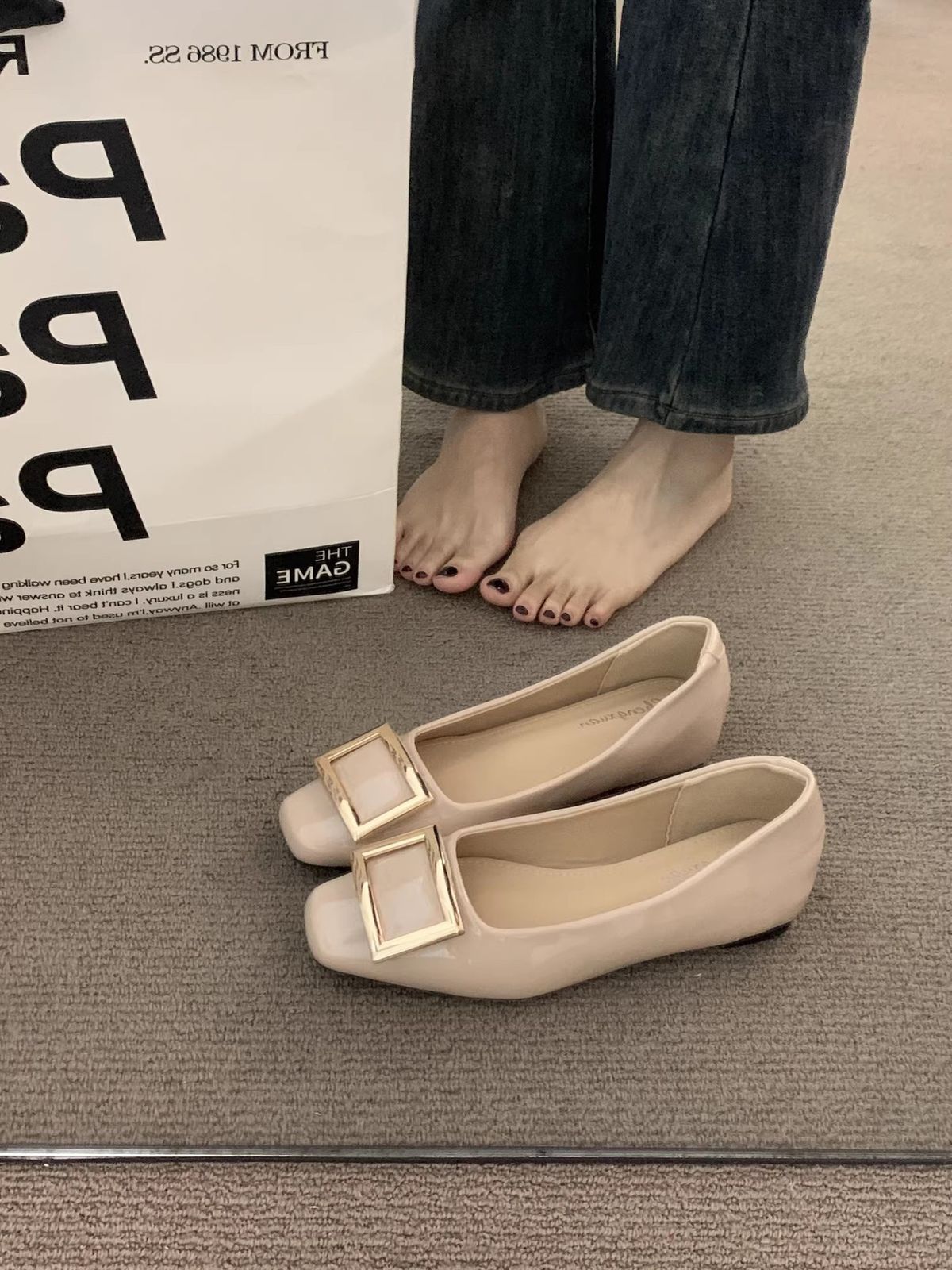 2026 Spring/Summer Elegant Single-Heel Leather Square-Toe Low-Cut Shoes Small Leather Shoes_vogvips.com