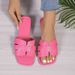 Plus Size Women's Trendy Knitted Flat Bottom Casual Couple Beach Shoes Summer Outerwear Comfortable Sandals For Women_vogvips.com