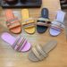 Women's Plus Size Foreign Trade, 2025 Summer New Style, Open-Toe Flat Sandals With Color Block Design For Outdoor Beach_vogvips.com