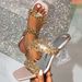 European And American Style Full-diamond Double-strap Square-toed High-heeled Sandals With Transparent Flared Heels For_vogvips.com