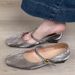 Elegant French Retro Mary Jane Shoes With Chunky Heel & Square Toe - Adjustable Metal Buckle Strap Ballet Flats For Women_vogvips.com