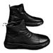 European Warm Series All Black Chef Kitchen Sports Casual Leather Plus Velvet Warm Cotton Men's Shoes Winter_vogvips.com