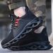 Men's Steel Toe Safety Work Shoes, Anti-Smashing Anti-Puncture, Breathable Fly Knit Upper, EVA Sole For Construction & Outdoor Working Sites_vogvips.com
