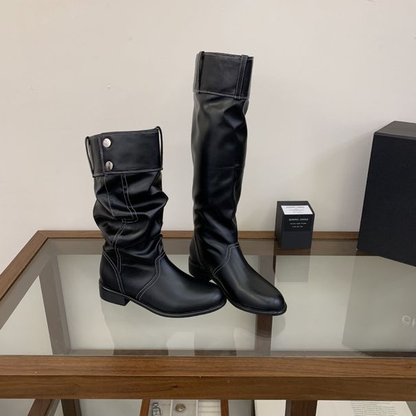 Chunky-Heeled French-Style Over-The-Knee Women's Boots, 2026 Autumn New High-Tube Stacked Riding Boots_vogvips.com