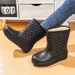 Waterproof And Fleece Women's Warm EVA Rain Boots For Laundry, Car Washing, Kitchen Hygiene Shoes, Work, Anti Freezing,_vogvips.com