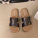 Fashion Starlight Silver H Strap Outdoor Versatile Soft Sole Sandals High-end French Style Flat Slippers For Women_vogvips.com
