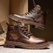WalkPrime 2025 New Fashionable High-End Martin Boots Business Casual Leather Men's Shoes_vogvips.com