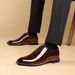 Men's Formal Dress Shoes - Patent Leather Brogue Oxfords With Square Toe For Business & Office Wear_vogvips.com