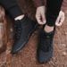 New cross-border warm autumn and winter waterproof cotton-padded shoes men's couple outdoor plus size five-finger hiking snow boots women_vogvips.com