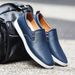9933 Spring And Autumn Men's Casual Large Size, Low-top Slip-on Leather Shoes, Genuine Cowhide, Flat Handmade Sneakers_vogvips.com