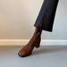 2024 Autumn Winter Suede Slim Brown Melard Thick Heel Ankle French Square Toe Stretch Boots_vogvips.com