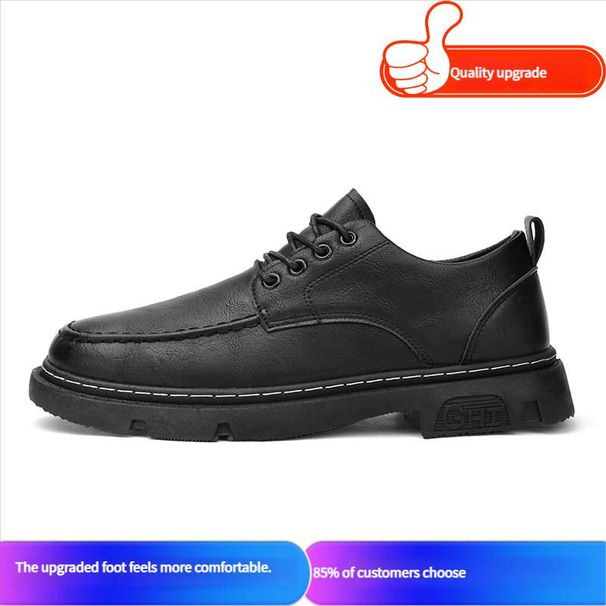 2025 New Style Spring English Business Formal Sports Black Casual Fashion Sneakers Men's Low-top Work Leather Shoes_vogvips.com