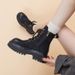 Big Yellow Boots Women 25 New Retro Spring And Autumn Martin Boots Motorcycle Ankle Boots_vogvips.com