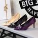 Women's Stiletto Heel Pumps French Elegance Exquisite Rhinestone Ribbon Bow Slip On Satin Stiletto Heels For Women_vogvips.com