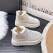 Women's Winter Warm Snow Boots Fleece Lined Thick Cotton Leather Fur Integrated Thick Soled Short Plus Size Elastic Band Shoes_vogvips.com