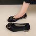 Summer Breathable Mesh Square-button Casual Shoes With 3cm Low Heel And Soft Sole, Versatile And Suitable For All Occasions, Black Plain Toe Shoes._vogvips.com