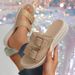 Slippers For Women With Thick Soled Belt Buckle Rhinestone Slippers For Women_vogvips.com
