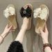 Women's Shoes Version Of Outdoor Slippers Summer New Bow Slippers For Women To Go Out At Home Fashionable And Versatile Trendy Leisure_vogvips.com