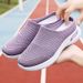 Women's Shoes Casual Shoes Light Mouth Half Slippers Mesh Breathable Fly Woven Shoes Soft Sole Mother Shoes One Pedal Lazy Shoes_vogvips.com
