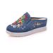 Slippers With Large White Soles, High Sloping Heels, Embroidered Fabric, Summer Cool Slippers_vogvips.com