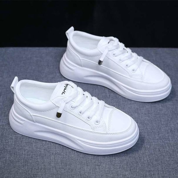 Casual Leather Sneakers For Women, Comfortable Korean-style Fashion, New Trendy Cross-border Sneakers, Stylish_vogvips.com