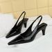 2A03 Style Minimalist Tapered High Heel, Shallow Mouth, Small Square Toe, Hollowed Out Back Strap, Versatile Women's_vogvips.com