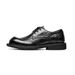 Genuine Business Formal Round Toe Leather Blok Carved Worn-out Low Top Trendy Shoes, British Style Men's Shoes_vogvips.com