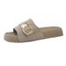 2025 Summer New Hot-Selling Women's Fashion Luxury Metal Square Buckle Thick-Soled Vacation Beach Casual Slide Sandals_vogvips.com