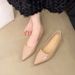 Spring And Autumn French Nude Inner Height Increase Pointed Flat Shoes Women's Light Mouth Shoes Versatile Commuter Shoes_vogvips.com