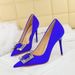3265-K75 European And American Fashion Heels Stiletto Satin Shallow Square Buckle Sparkling Rhinestone Pointed Toe High_vogvips.com