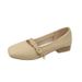 Shallow Mouth Flat-soled Single Shoes Women's Quarter Square Head Low Heel Evening Breeze Gentle Lady Mary Jane Shoes_vogvips.com