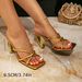 Huizhou Gold Irregular Square Toe Slip-On Women's Shoes Fashion Party High Heel Sandals For Women_vogvips.com